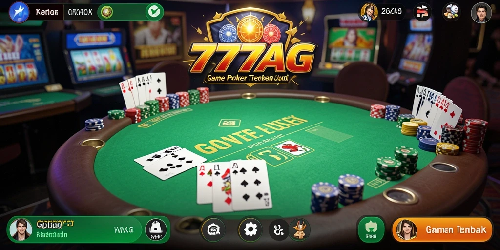 Screenshot gameplay Poker di 777AG dengan suasana yang menegangkan.