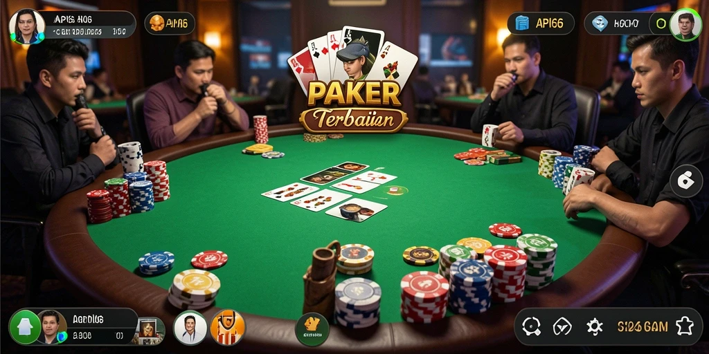 Screenshot utama API66 menampilkan momen seru dalam permainan Poker.