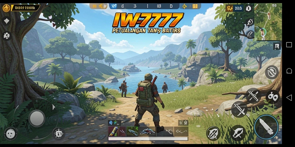 Screenshot gameplay IW777 yang menampilkan petualangan di dunia terbuka.