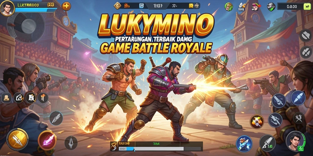 Tampilan gameplay LUKYMINO yang mendebarkan di medan perang.