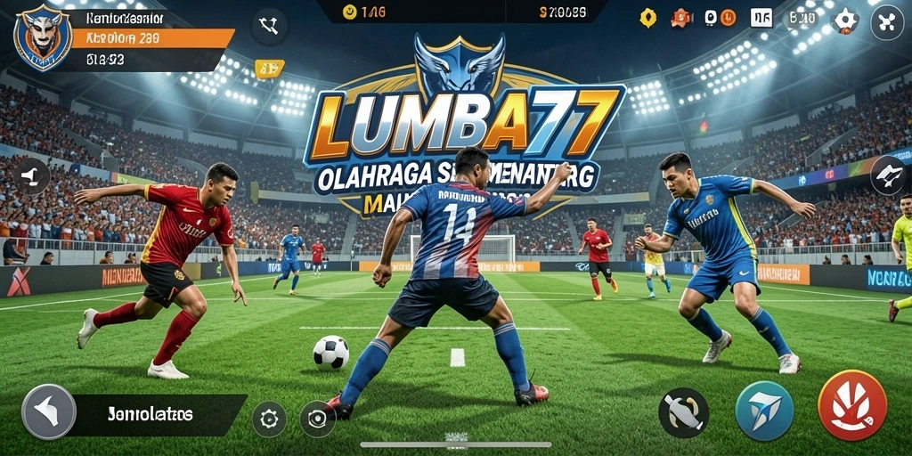 Screenshot gameplay LUMBA77 dengan aksi olahraga yang mendebarkan.