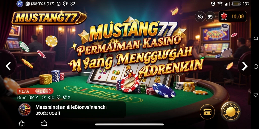 Screenshot utama MUSTANG77 menampilkan aksi seru permainan Kasino.