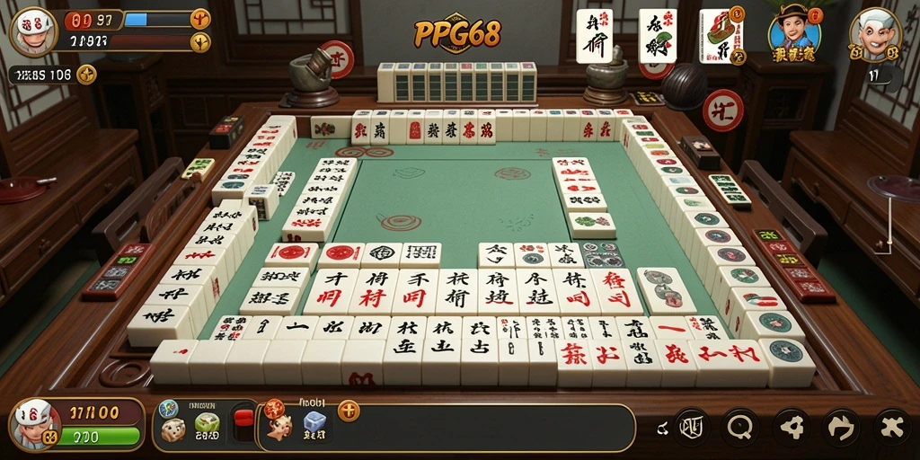 Tampilan gameplay PGG68 yang mengasyikkan dan penuh strategi Mahjong.