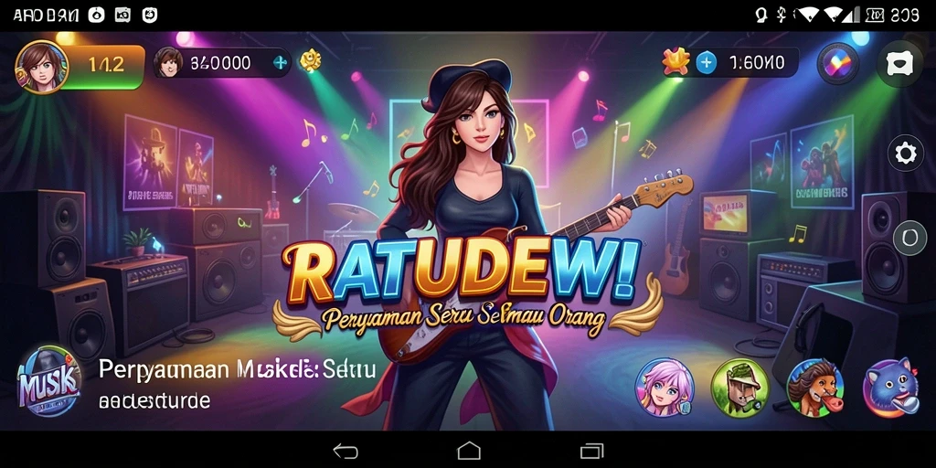 Tampilan gameplay menarik dari RATUDEWI dengan irama musik.
